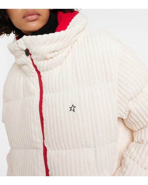 Perfect Moment White Jumbo Corduroy Down Jacket