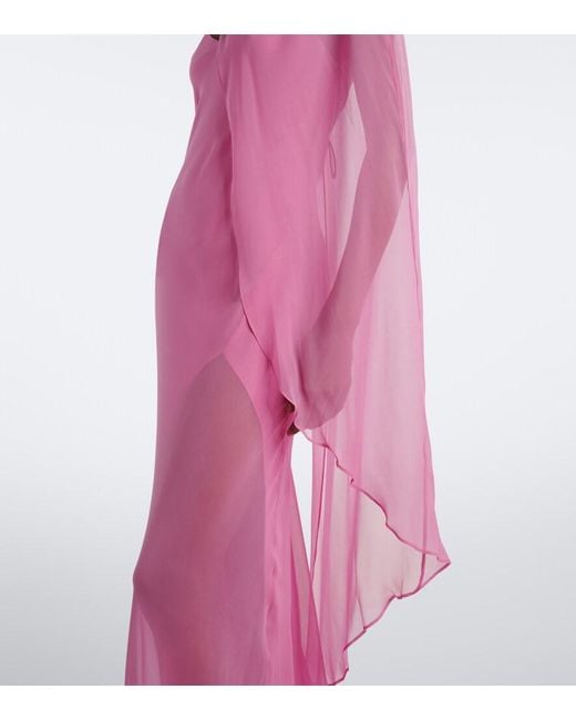 The Sei Pink Caped Silk Gown