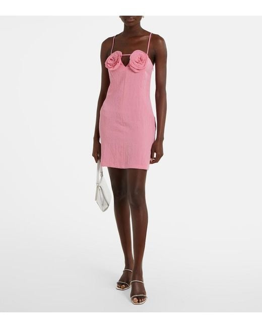 Blumarine Pink Floral Embroidered Mini Dress