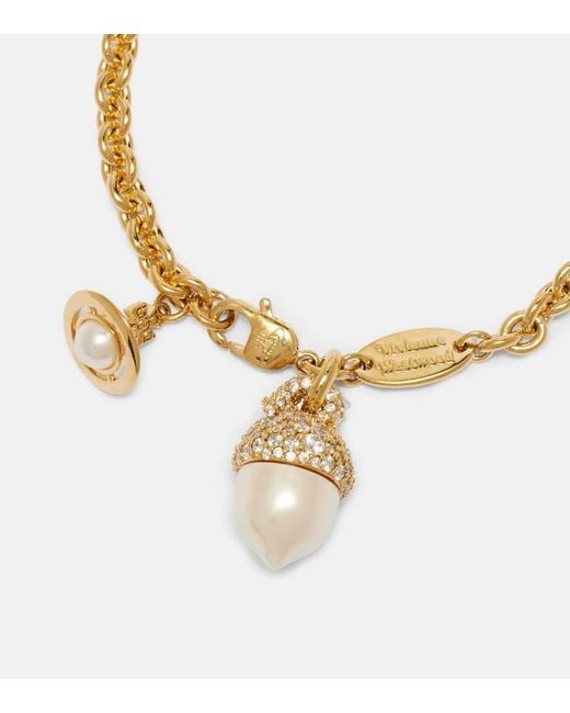 Vivienne Westwood Metallic Lucille Embellished Chain Bracelet