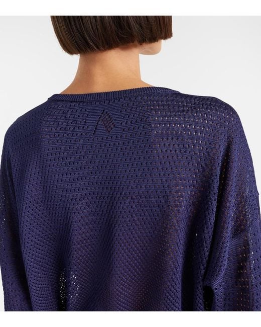 The Attico Blue Open-Knit Minidress