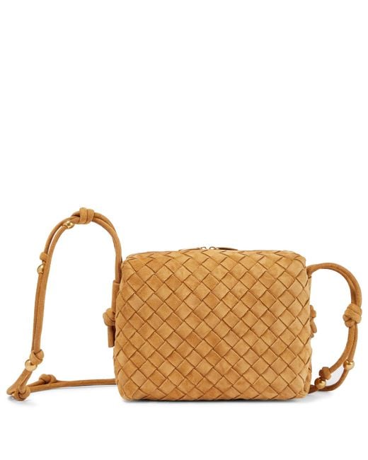 Bottega Loop Small Suede Shoulder Bag Lyst