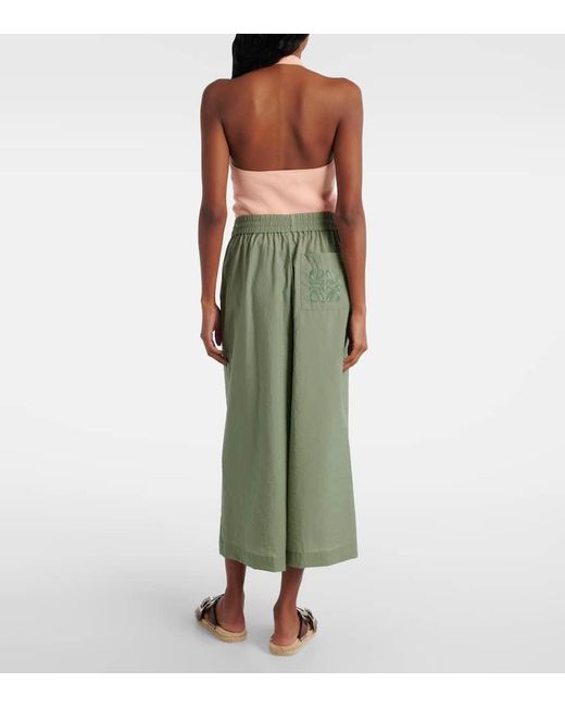 Loewe Paula's Ibiza Cotton-Blend Culottes in Green | Lyst