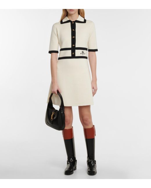 Vestido camisero de lana Gucci de Lana de color Blanco | Lyst
