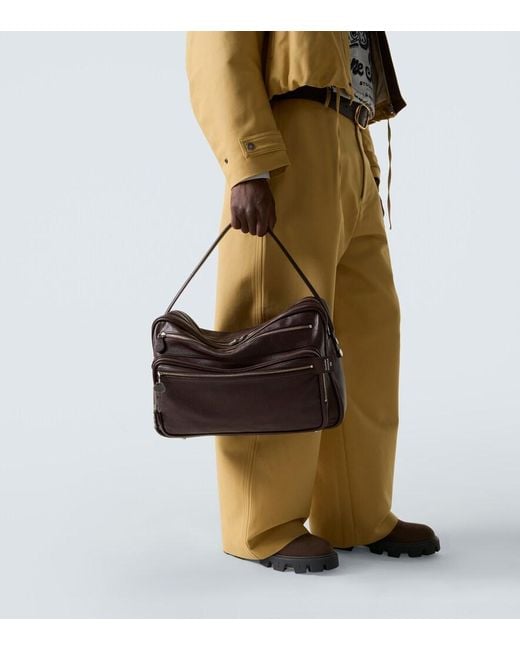 Acne Black Camero Leather Shoulder Bag for men