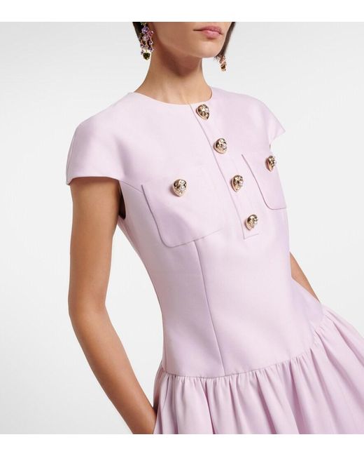 Self-Portrait Pink Taffeta Midi Dress