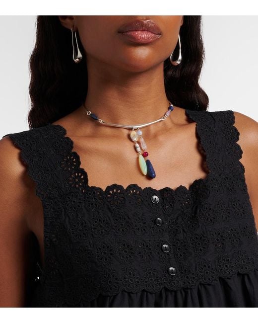 Posse Black Ezra Broderie Anglaise Cotton Top