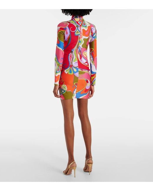Emilio Pucci Red Minikleid Orchidee Aus Jersey