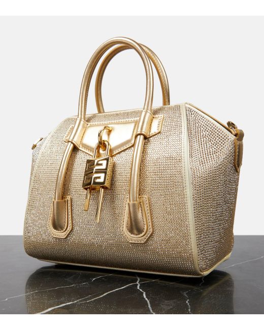 Givenchy Natural Antigona Lock Mini Embellished Tote Bag