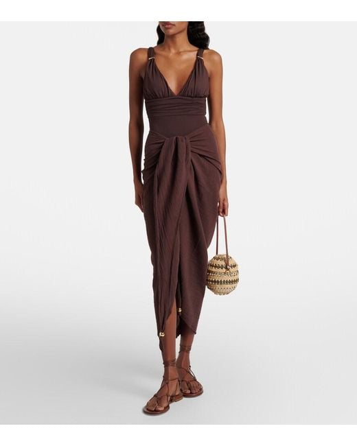 Melissa Odabash Brown Pareo Winnie Aus Baumwolle