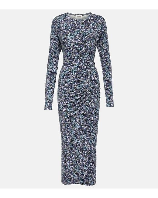 Isabel Marant Blue Jelina Floral Printed Jersey Midi Dress