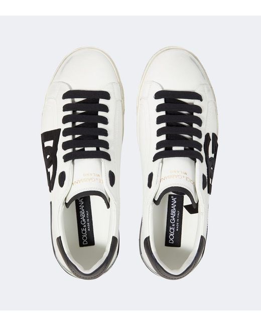 Dolce & Gabbana Metallic Dg Leather Sneakers for men
