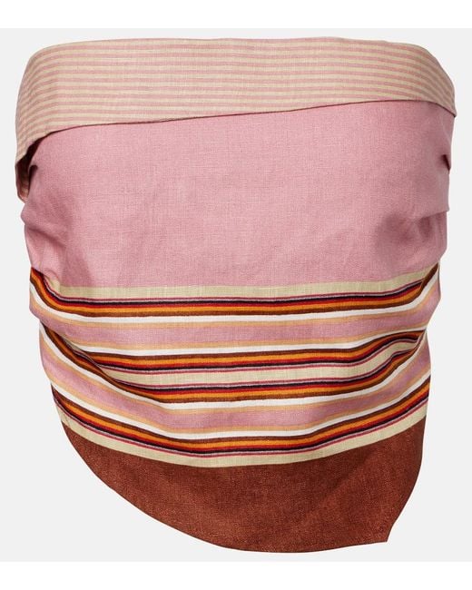 Top Bustier Ebbe Raye En Lin Faithfull The Brand en coloris Pink