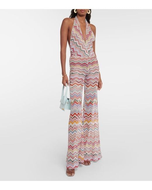 Missoni Pink Zig Zag Lame Jumpsuit