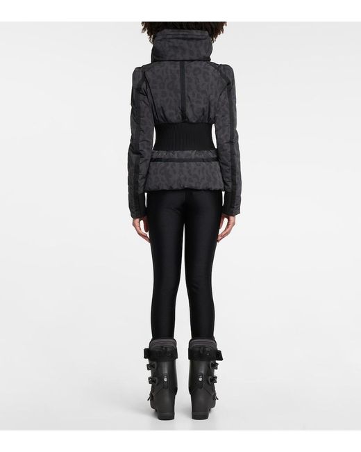 Jet Set Black Raffaella Leopard-Print Ski Jacket