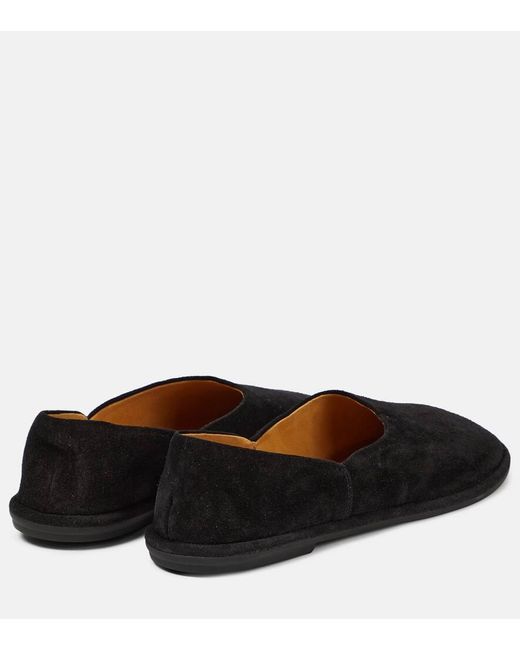 The Row Canal Slip-on Black Suede Loafers