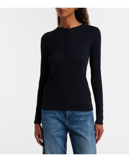 Camiseta Con Botones Jordan De Algodon Nili Lotan de color Blue