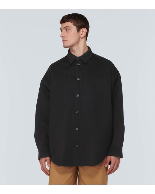 Camisa Detar de lana Acne de hombre de color Black