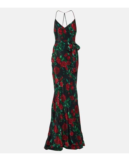 Alexandra Miro Black Isla Floral Maxi Dress