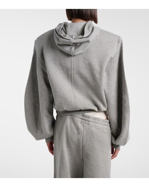 The Attico Gray Cotton Jersey Hoodie