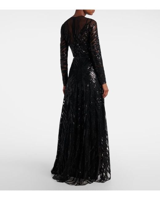 Elie Saab Black Embellished Gown