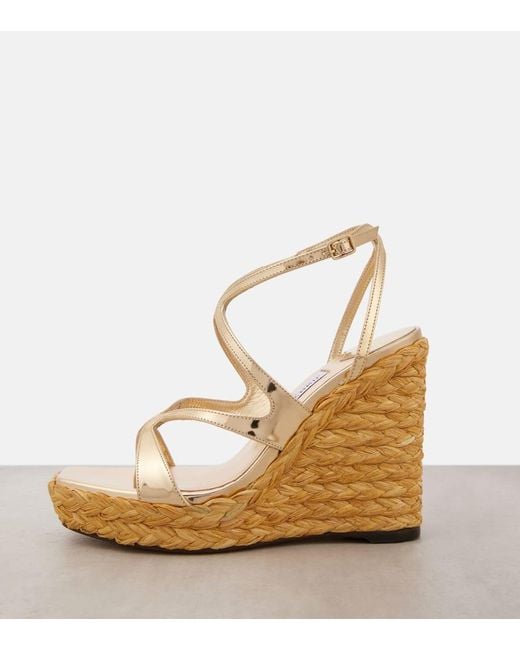 Jimmy Choo Ayla 110 Metallic Leather Sandals