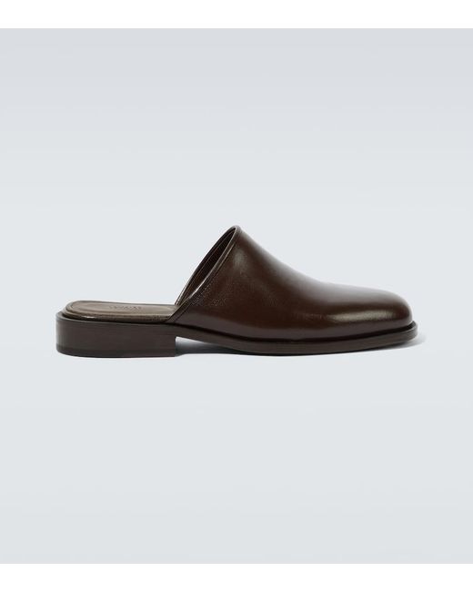 Lemaire Brown Leather Slippers for men