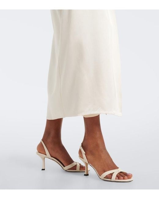Jimmy Choo White Elsy Leather Slingback Sandals