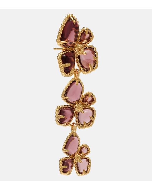 Zimmermann Metallic Bloom Large Embellished Drop Earrings