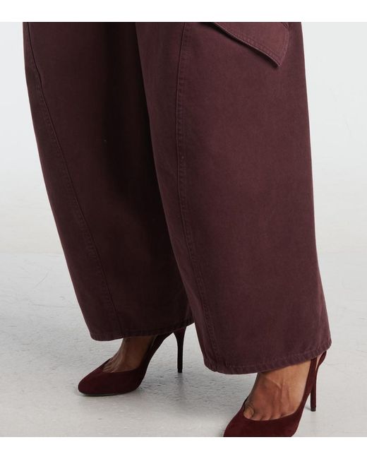 Alaïa Purple Cotton Twill Cargo Pants