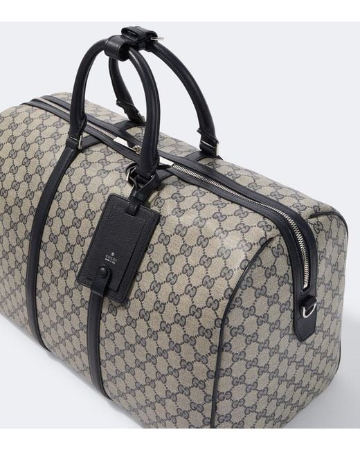 Gucci Gray Essence Medium Gg Canvas Duffle Bag for men
