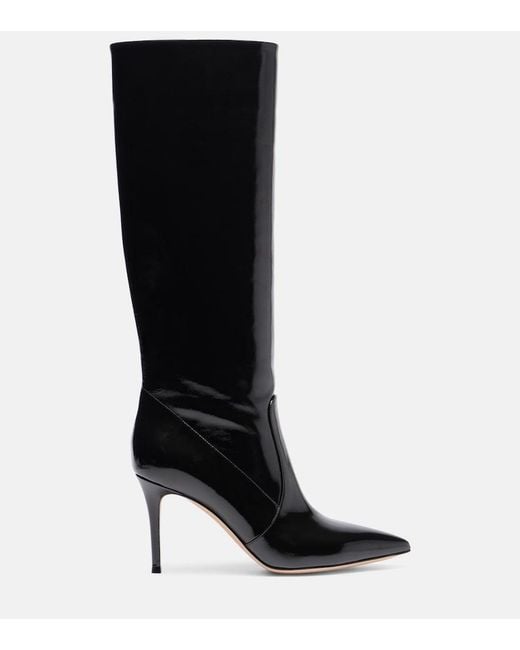 Gianvito Rossi Black Hansen Leather Knee-High Boots