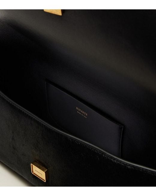Khaite Black Audrey Medium Calf Hair Clutch
