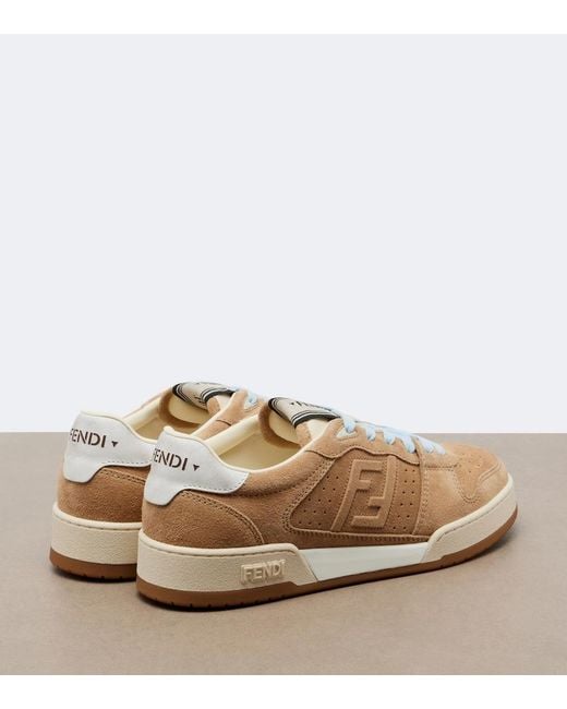 Fendi Metallic Match Suede Sneakers