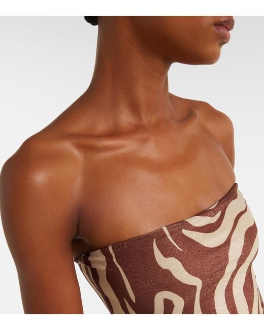 Johanna Ortiz Brown Alta Mar Printed Swimsuit