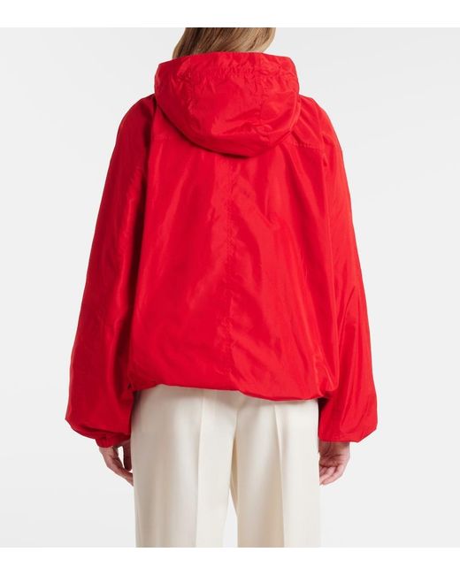 Rohe Red Hooded Oversized Jacket