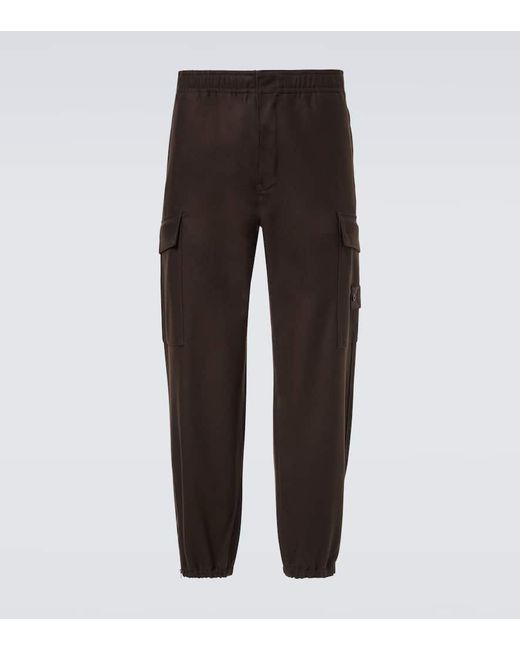 Stone Island Brown Ghost Wool-Blend Flannel Sweatpants for men