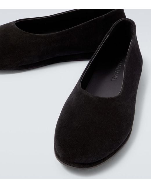 Saman Amel Black City Suede Slip-On Shoes for men