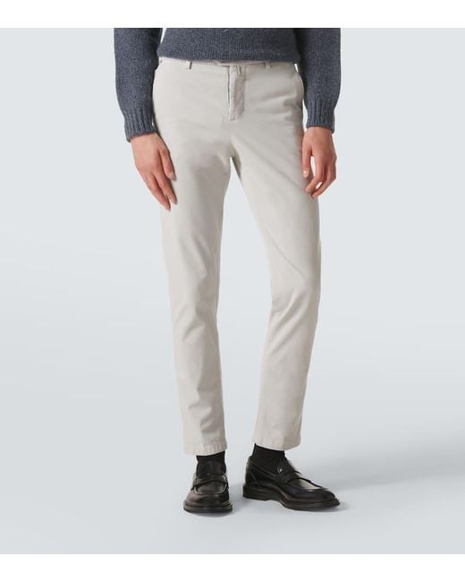 Kiton Gray Mid-Rise Chinos for men