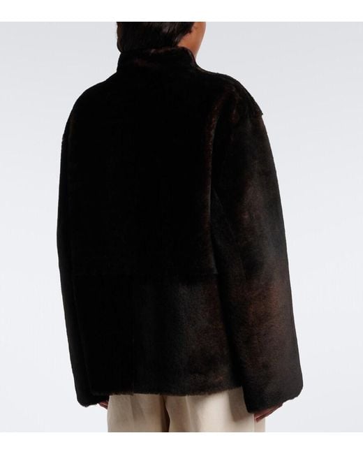 Loulou de Saison Black Catherine Reversible Shearling Jacket
