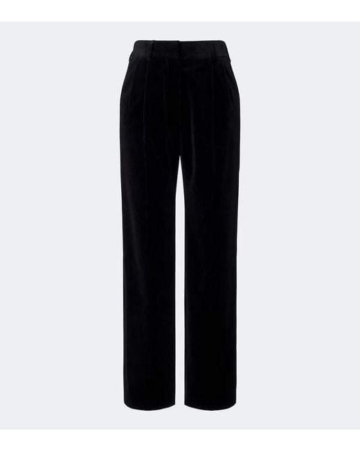 Blazé Milano Black Fox Pleated Cotton Velvet Straight Pants