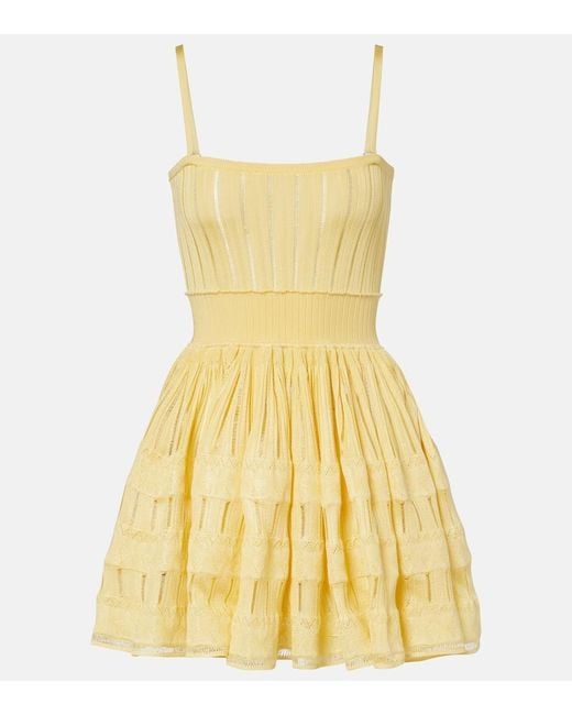 Alaïa Yellow Knitted Minidress