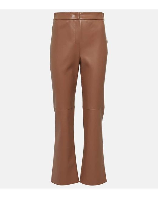 Pantaloni flared Sublime in similpelle di Max Mara in Brown