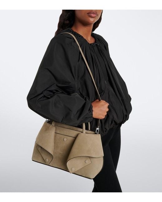 Totême Metallic Mercer Small Leather Top-Handle Bag