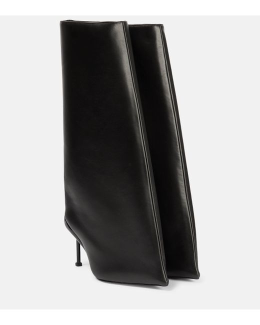 Alexander McQueen Black Layered Leather Knee-high Boots