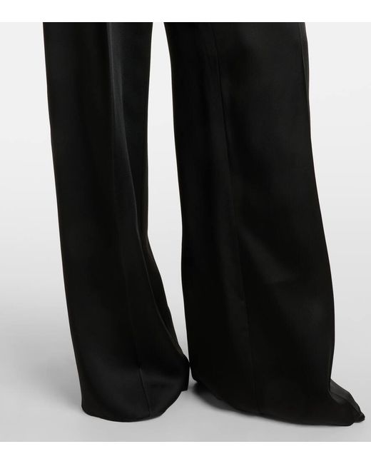 Max Mara Black Gioire Belted One-Shoulder Satin Jumpsuit