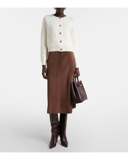 Velvet White Mahal Cotton And Cashmere Cardigan