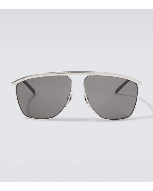 Saint Laurent Gray Sl 820 Victoire Aviator Sunglasses for men