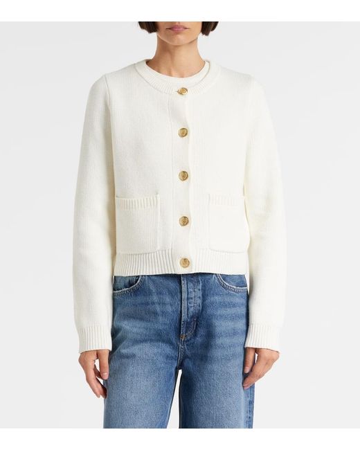 Velvet White Cardigan Mahal Aus Baumwolle Und Kaschmir