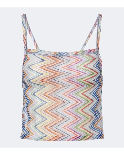 Missoni Blue Zigzag Open-Back Top